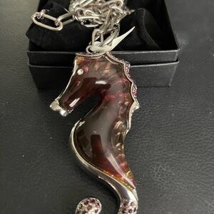 Heidi Daus Red and Silver Statement Necklace